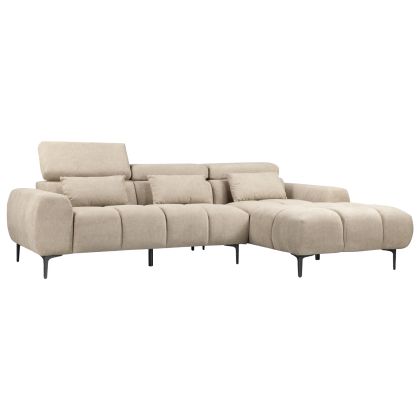 CORNER SOFA RIGHT DIVYA HM3267.11R BROWN FABRIC 264X175X99CM.