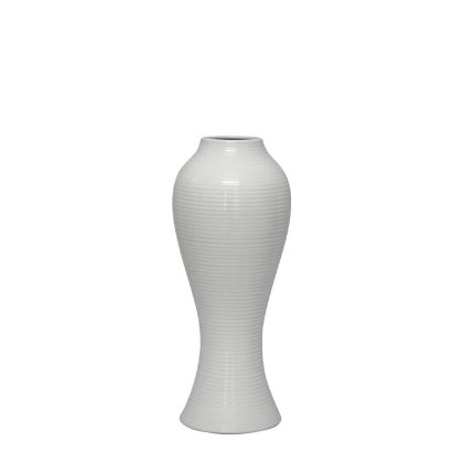 White curved ceramic vase - 14.5X35CM 1/12BOX