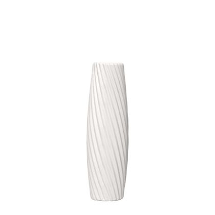 White ceramic vase with diagonal lines - 10.5X33CM 1/24KIB