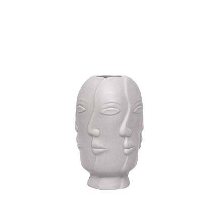 White ceramic vase with faces - 15.5X24.5CM 1/12BOX