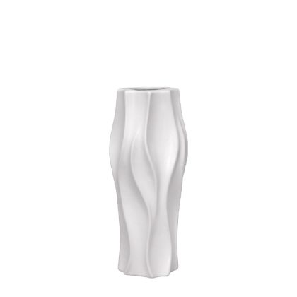 White Ceramic Ribbed Vase - 16X37.8CM 1/9KIB