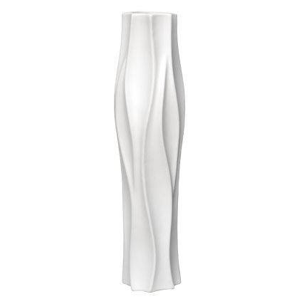 White Ceramic Ribbed Vase - 19.5X79CM 1/4KIB