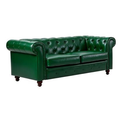 Two-seater sofa Chesterfield pu cypress 160x84x67cm