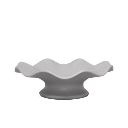 Decorative ceramic plate/bowl white with base - 28X9.5CM 1/8KIB