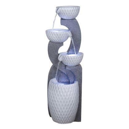 Interior decorative fountain gray panel with light 4 vessels - 33X37X100CM 1/BOX