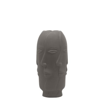 Brown ceramic vase with faces - 17X35CM 1/9KIB