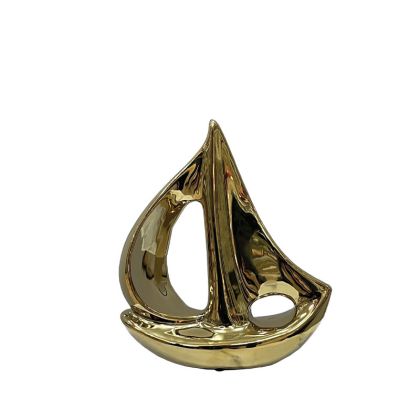 Ceramic decorative gold boat - 20X23CM 36/KIB