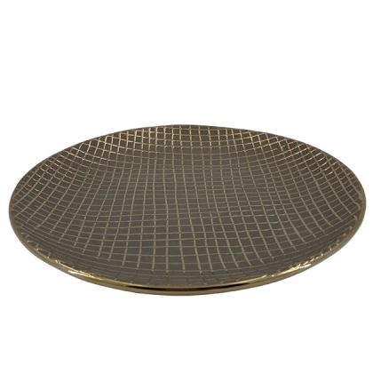 Ceramic plate gold mocha mesh Φ30X4CM 1/8KIB