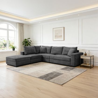 Мултимодален диван Navaro антрацит плат 281X256X85СМ