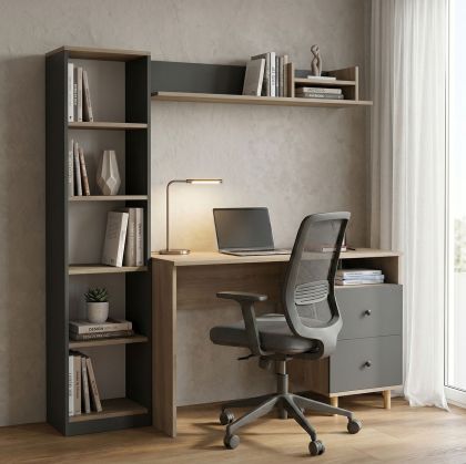 Office module Kontor Sonoma-anthacite 120X50X160CM