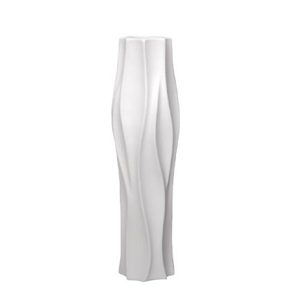 Floor vase white ceramic ribbed - 16.5X59CM 1/6KIB