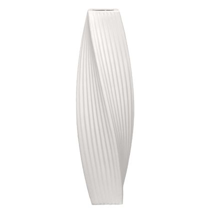 Floor vase white ceramic twisted/lined - 19.5X78CM 1/4KIB