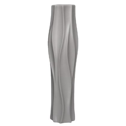 Floor vase gray ribbed - 19.5X78CM 1/4KIB