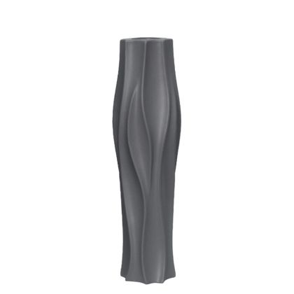 Floor vase dark gray ceramic ribbed - 16.5X58CM 1/6KIB