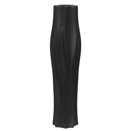 Floor vase black ceramic ribbed - 19.5X78CM 1/4KIB