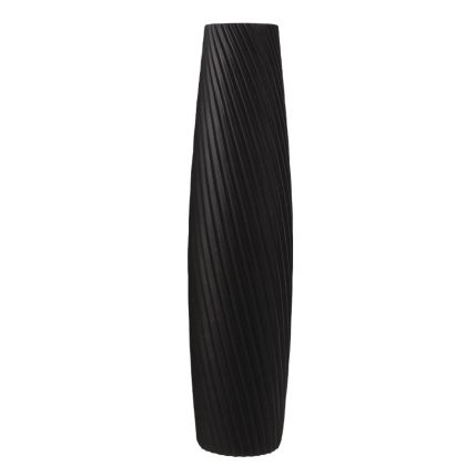 Black ceramic floor vase with diagonal lines - 19.5X76CM 1/4KIB