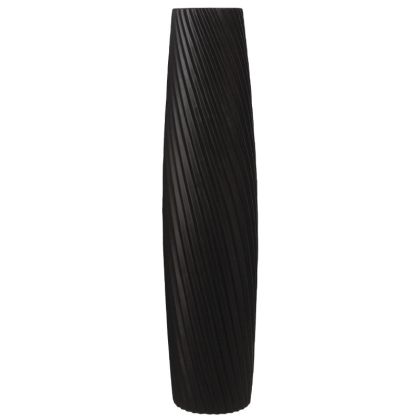 Floor vase black ceramic with diagonal lines - 23X102CM /1BOX