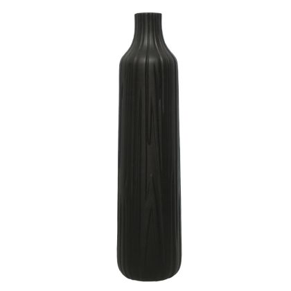 Floor vase black ceramic with stripes - 19.5X78CM 1/4KIB