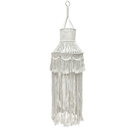 Light cream hat (lampshade) long, knitted with cotton thread - Φ28X100CM 40/KIB