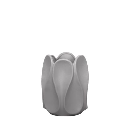 Gray ceramic vase with pleats - 16X20CM 1/12BOX