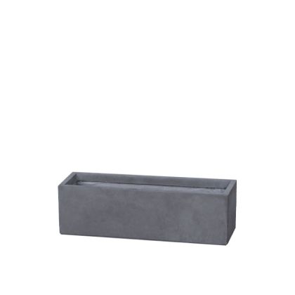 Gray small pot/planter made of fiberclay, rectangular - 60X19X19CM