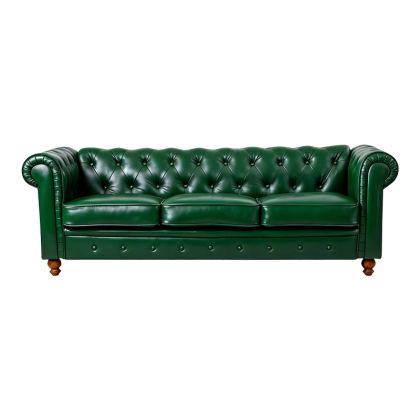 Three-seater sofa Chesterfield Pu cypress 203X84X67CM