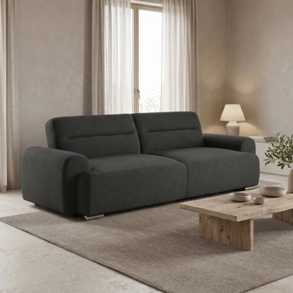 Three-seater sofa bed Harmonious anthracite, plush fabric, 223.5X92X81CM