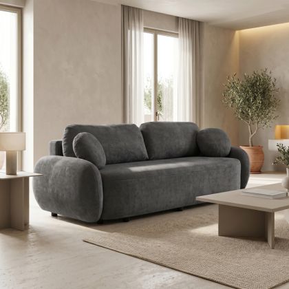 Three-seater sofa bed Sereno anthracite fabric 233X91X82CM