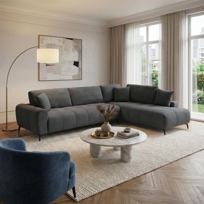 Corner sofa Veneto left corner anthracite fabric 298X208X85CM