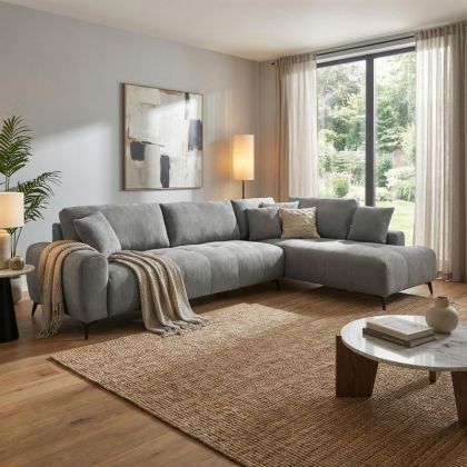 Corner sofa Veneto left corner gray fabric 298X208X85CM