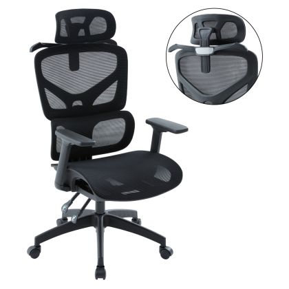 Офис стол Apex HM1227.01 черен мрежест текстил &amp; Pp 68X68X120-130HСМ.