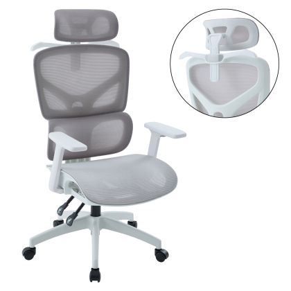 Офис стол Apex HM1227.02 бял Pp-светлосив мрежест текстил 68X68X120-130HСМ.