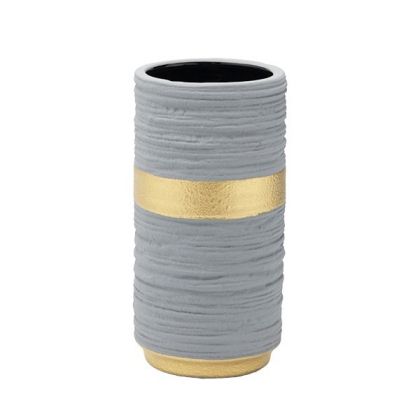 Ceramic vase gray - gold 12X12X23CM