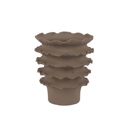 Ceramic vase beige 19.5X19.5X21.5CM
