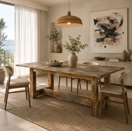Senza table, natural color, mango wood, 180x90x76 cm