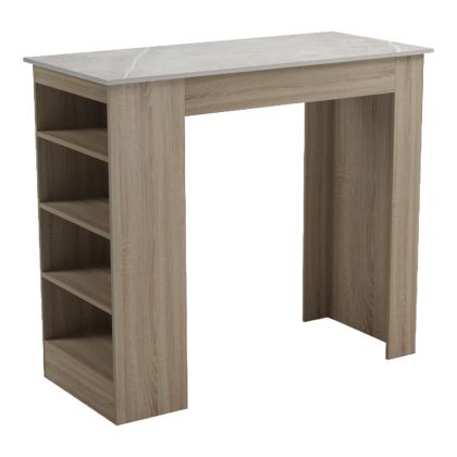 Bar table Riff, sonoma surface, beige marble look, 120x55x105 cm