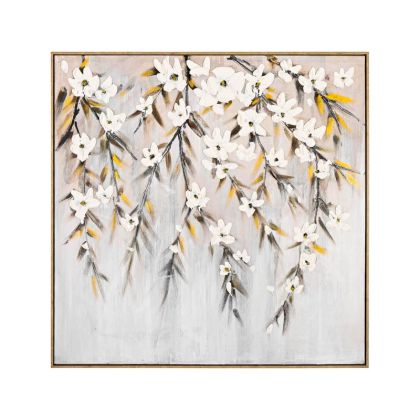 Painting on canvas FL059 white-gold 100X100CM