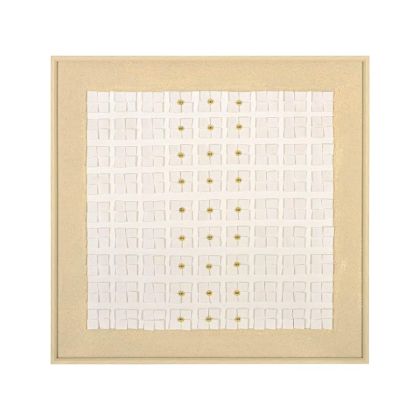 Painting on canvas with beige-white-gold 100X100CM