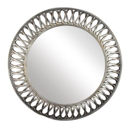Round mirror FL3004 gray antique 76cm