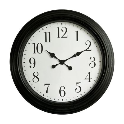 Round wall clock FL2337 black and white color 76X6CM