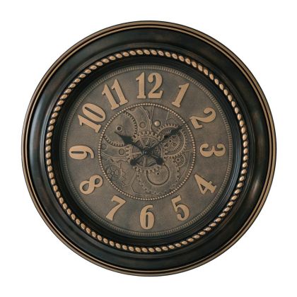 Round wall clock FL967 brown-gold color 61X6CM