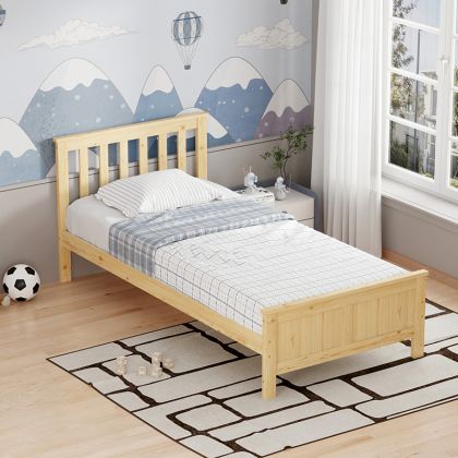Neranda pine bed in natural color 90x190cm