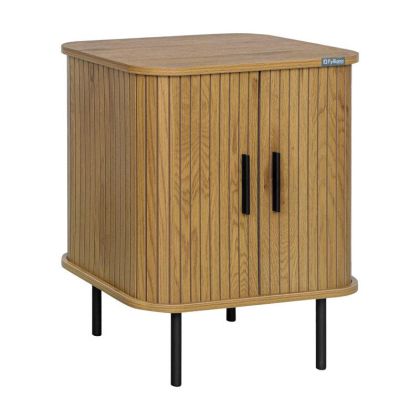 Bedside table FL2459 Sonoma - black color 48X40X60CM