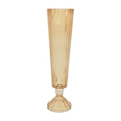 Glass vase FL2282 amber color 20X77CM