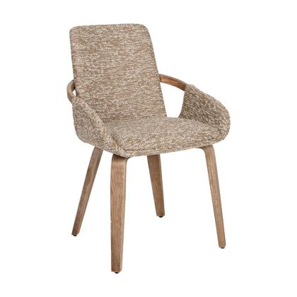 Dining chair FL6162, brown fabric, 57X55X85CM