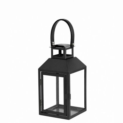 Гланцов метален фенер цвят антрацит 13x13x28 см