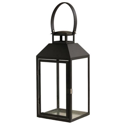 Гланцов метален фенер цвят антрацит 17x17x40 см