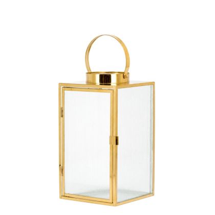 Златен метален фенер 14x14x20 см
