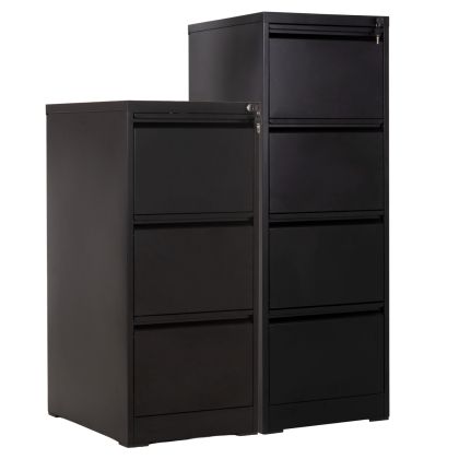 Комплект от 2 части офис шкафове Sider HM10995.01 черен метал