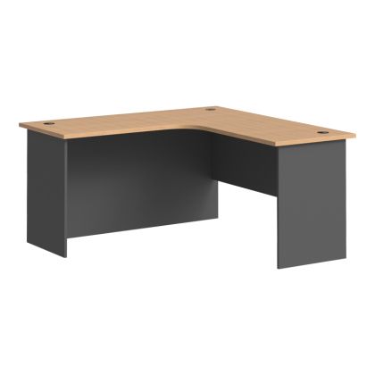Офис бюро с ляв ъгъл Fesialo, цвят натурален антрацит, 150x150x75 см
